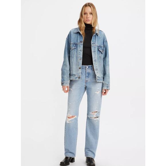 Levi's 25 x 32 blue Distressed mid rise jeans - Picture 7 of 8